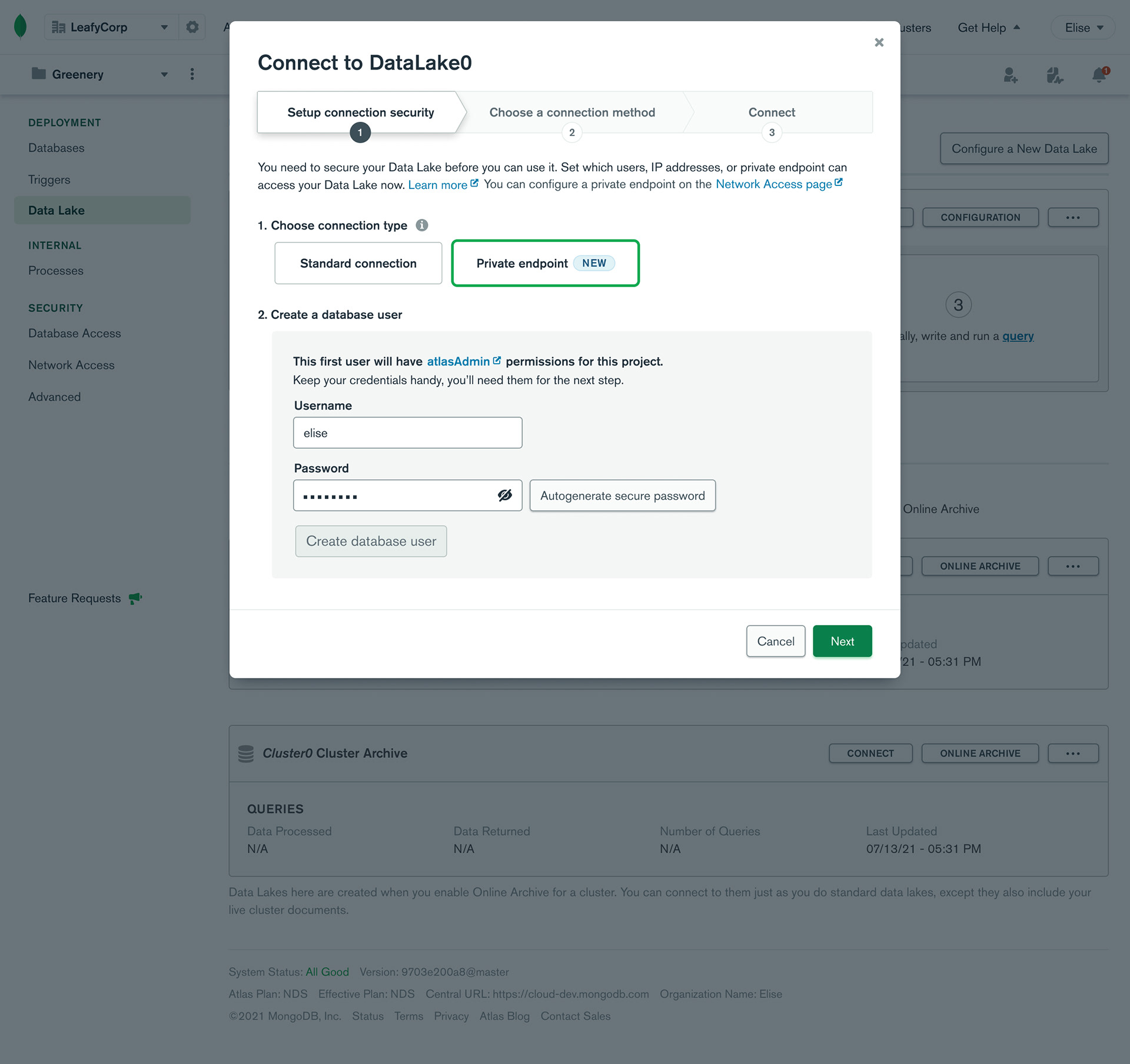 Connect using endpoints